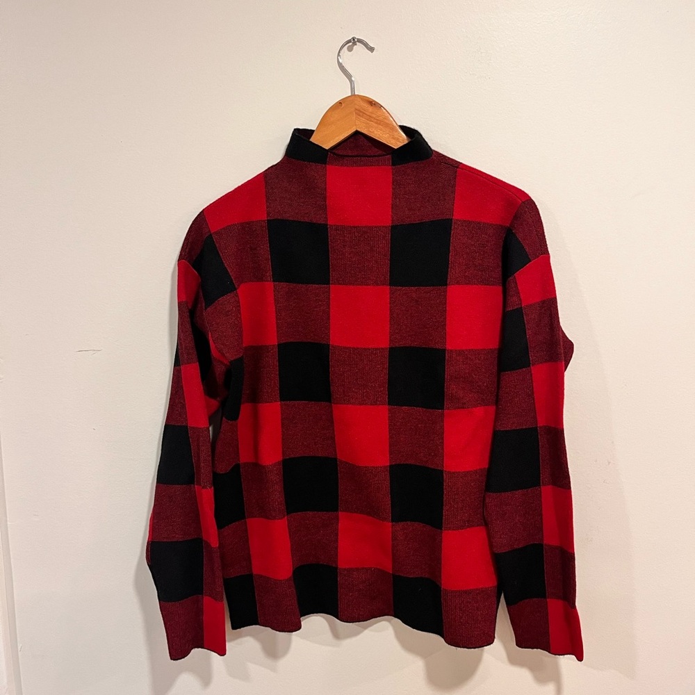 Red and Black Plaid Sweater